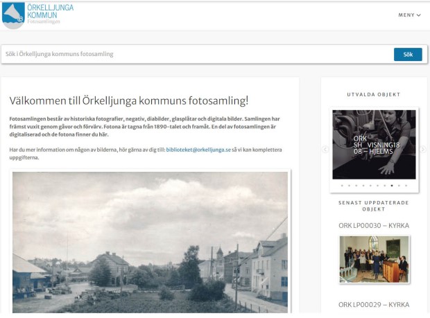 Bild från webbsidan "Örkelljunga fotosamling" med ett gammalt fotografi i svartvitt, med naturmotiv.