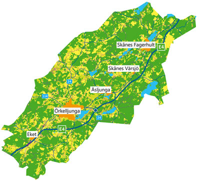 Karta Örkelljunga kommun